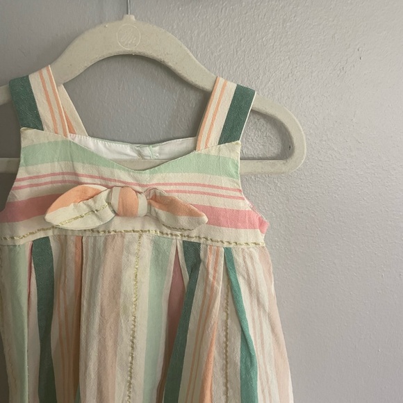 Iris & Ivy Linen Blend Striped Baby Sun Dress Size 18 months - Picture 4 of 9